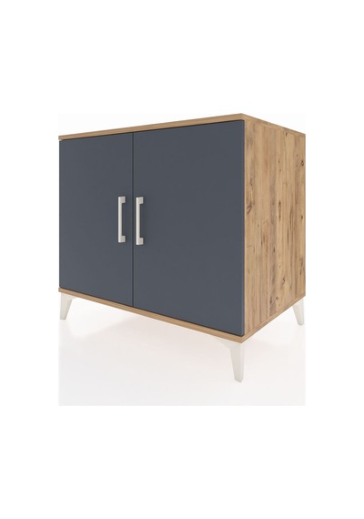 Kronos Şifonyer 2 Raflı 2 Kapaklı 88x59x80 Çam-antrasit Atlas Çam