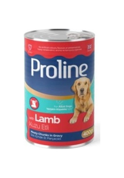 Proline Sos İçinde Et Parçacıklı Kuzu Etli Yetişkin Konserve Köpek Maması 400 Gr