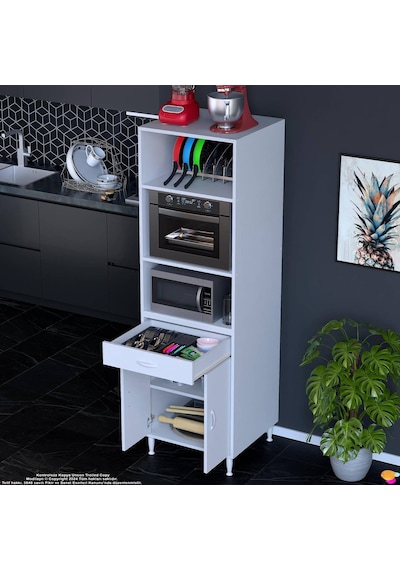 Modilayn Ennet 60x194.6x48 Cm Fırın / Mikrodalga Dolabı 1 Çekmece, 2 Kapaklı. Mutfağınıza Yer Açın Beyaz Modilayn Ennet 60x194.6x48 Cm Fırın / Mikrodalga Dolabı 1 Çekmece, 2 Kapaklı. Mutfağınıza Yer Açın Beyaz