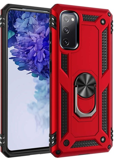Galaxy S20 Fe Kılıf Zore Vega Yüzük Standlı Zırh Kılıf