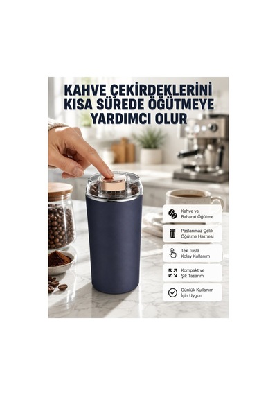 Kahve Ve Baharat Öğütücü Kolay Temizlenebilir Paslanmaz Çelik Taşınabilir - Hs08374109-5223 Kahve Ve Baharat Öğütücü Kolay Temizlenebilir Paslanmaz Çelik Taşınabilir - Hs08374109-5223