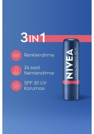 Rose Renkli Nemlendirici Dudak Bakım Kremi Ve Mercan Dudak Bakım Kremi 4,8gr Spf30, Allık Etkisi