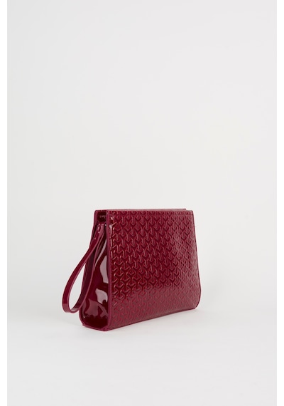 Vivaq Kadın Petunya Dokulu Bordo Astarlı Suni Deri Bilek Askılı Portföy El Ve Clutch Çanta