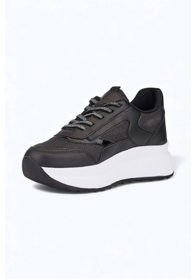 Nstil Günlük Kadın Spor Ayakkabı Sim Detaylı Bağcıklı Fermuarlı Hafif Kalın Taban Sneaker 0846 Siyah-beyaz Nstil Günlük Kadın Spor Ayakkabı Sim Detaylı Bağcıklı Fermuarlı Hafif Kalın Taban Sneaker 0846 Siyah-beyaz