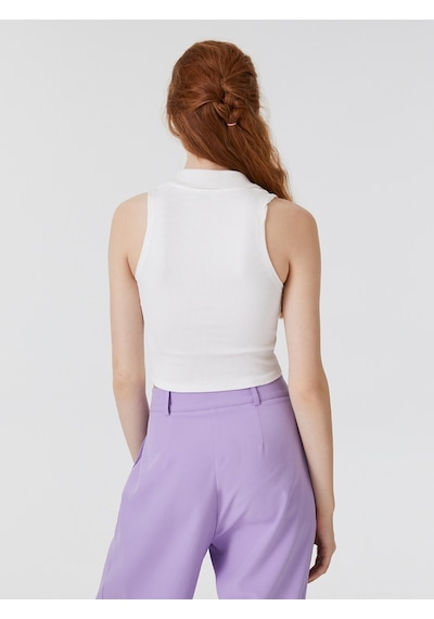 Slim Fit Kadın Atlet beyaz