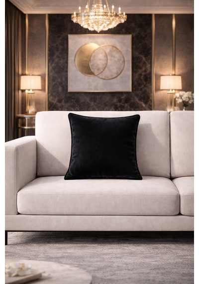 Dekoratif Kırlent Yastık, Modern Tasarım, Yumuşak Kumaş, Oturma Odası Koltuk Süs Yastığı Siyah - 841143533 Siyah