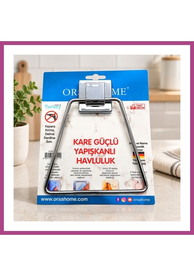 Gees Global Yapışkanlı Metal Kare Havluluk Askı Gbzs