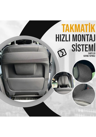 Oto Koltuk Koruyucu Kılıf Füme Universal 2+1 Parça Ön Arka A+ Kalite