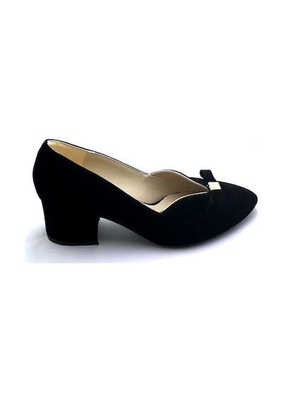 Punto-462024- Siyah Süet Bayan 5 Cm Topuklu Ayakkabı Yeni Sezon Siyah