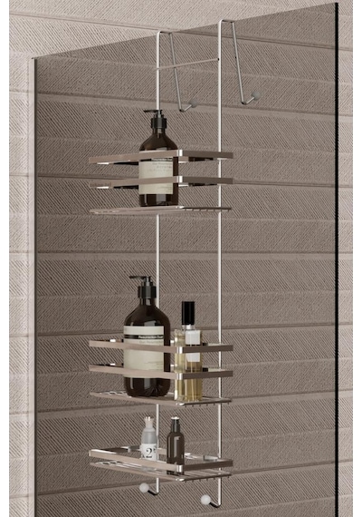 Geseus Üç Katlı Asmalı Banyo Duş Rafı Krom Lm580
