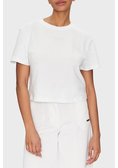 Guess Bayan T Shirt V5gı00 I3z14 G011 Beyaz Beyaz