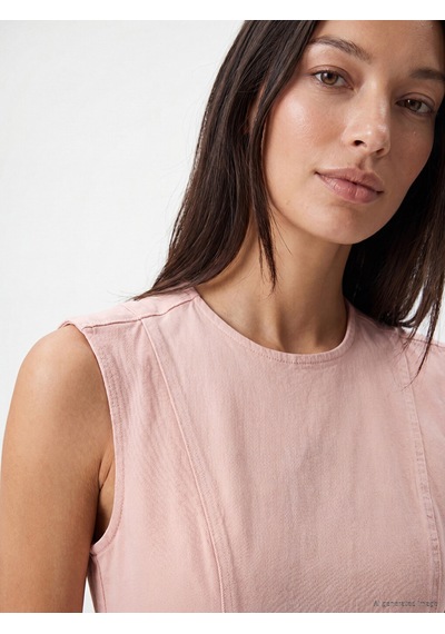 Lcw Everyday Pembe Bisiklet Yaka Mini Jean Elbise