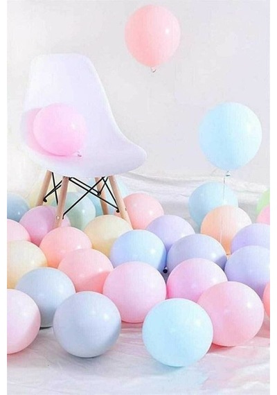 Makaron Balon 12" İnç 50 Adet Karışık Renkli Balon