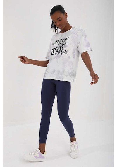 Stsahra Kadın Beyaz Bisiklet Yaka T-shirt