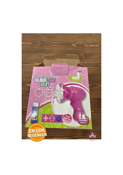 Pembe Renk Pilli Köpük Tabancası - Pilli Köpük Tabanca Pembe Bubble Gun