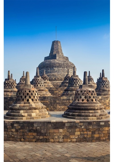 Borobudur Tapınağı Temalı Davul Anahtarlık Gümüş