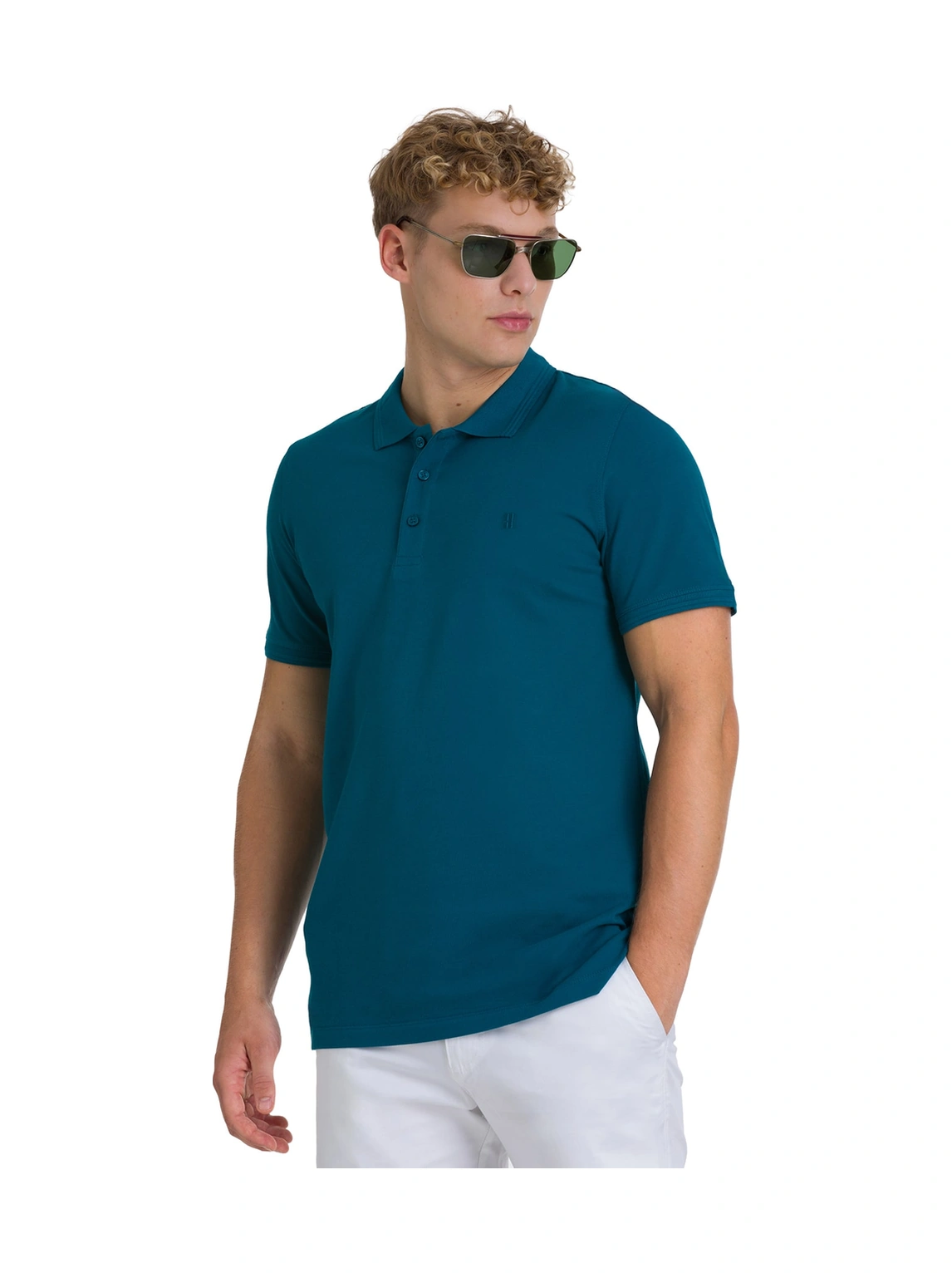 Hatemoğlu Mavi Regular Fit 100% Pamuklu Polo Yaka Tişört 35217 608132