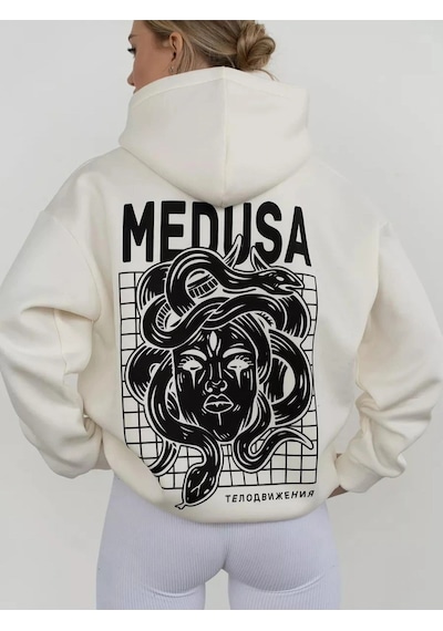 Startmore Unisex Medusa Sweatshirt Beyaz Beyaz
