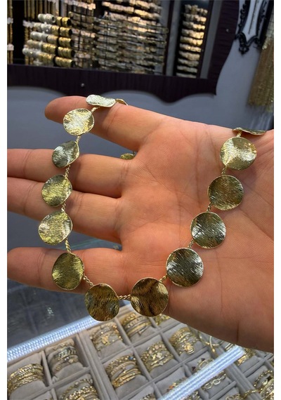 Taşsız Plaka 45 Cm Kolye Altın