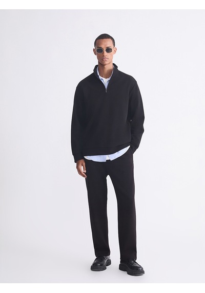 Lcw Vision Kahverengi Fermuarlı Dik Yaka Erkek Kalın Sweatshirt