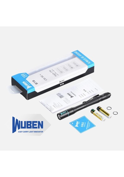 Wuben E19 Profesyonel Kalem Tipi El Feneri - 200 Lümen, Yüksek Crı Nichia Led, Ip68 Su Geçirmez Siyah