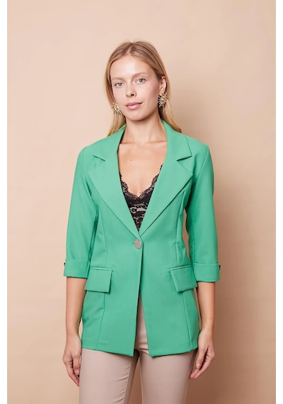 Metal Düğme Detaylı Cep Kapaklı Truvakar Kol Likralı Kumaş Blazer Spor Uzun Ceket-benetton Yeşili B.yeşili Metal Düğme Detaylı Cep Kapaklı Truvakar Kol Likralı Kumaş Blazer Spor Uzun Ceket-benetton Yeşili B.yeşili