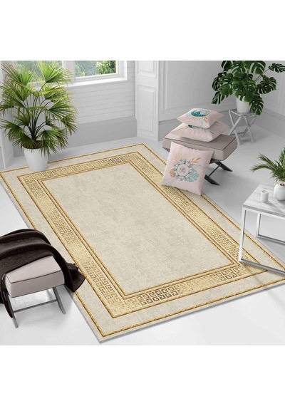 Kaymaz Taban Yıkanabilir Halı Mutfak, Salon, Yatak Odası İçin Modern Dijital Baskı Halı Sln Halı - 0025 Çok Renkli