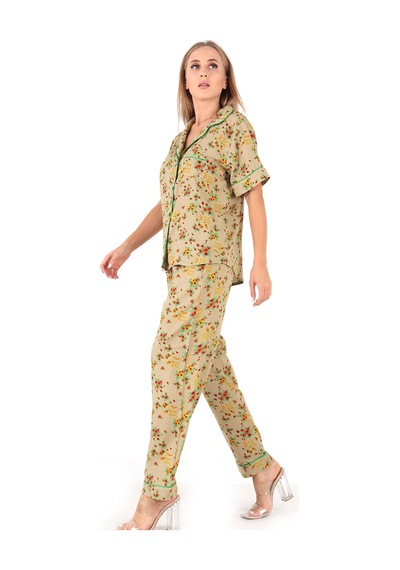 Doremi Floral Kısa Kollu Kadın Pijama Takım Çok Renkli
