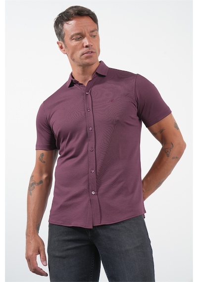 İmza Bordo İtalyan Yaka Kısa Kol Cepsiz Slim Fit Pamuklu Gömlek 1004260158 İmza Bordo İtalyan Yaka Kısa Kol Cepsiz Slim Fit Pamuklu Gömlek 1004260158