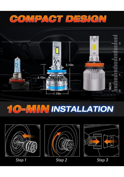Fahren Termitör H11 / H9 / H8 120W 22000 Lümen 6500K Led Ampül