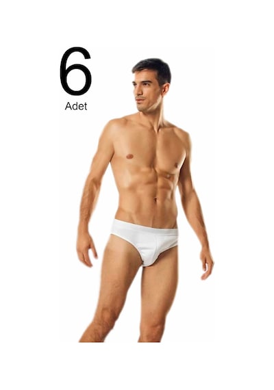 Namaldı 6'lı Paket Spor Erkek Slip Beyaz