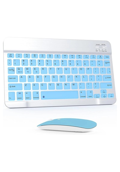 Kablosuz Bluetooth Türkçe Q Klavye Ve Mouse Seti Apple Uyumlu iOS /androidtablet Telefon Şarjlı Lazer