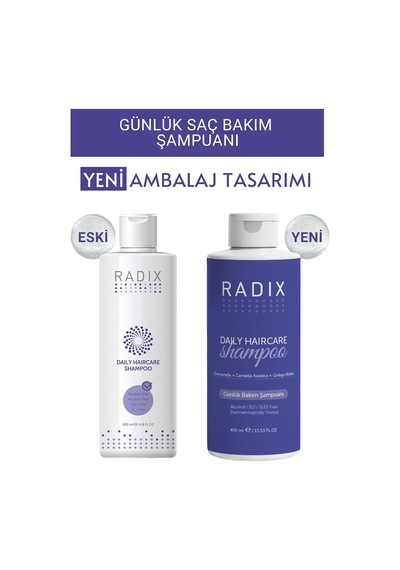 Radix Tüm Saç Tipleri İçin Tuzsuz Günlük Bakım Şampuanı, 400 Ml, Nemlendirici Ve Güçlendirici
