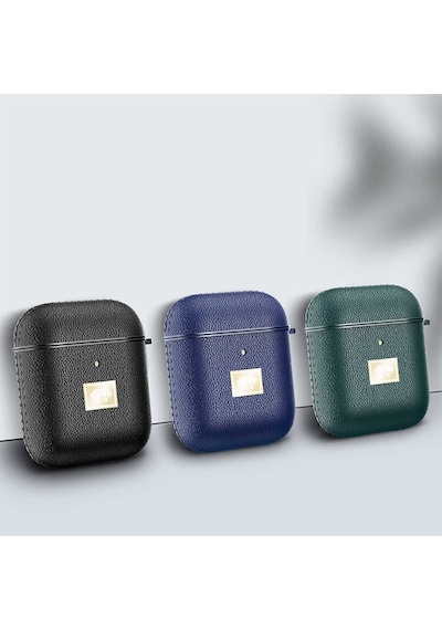 Apple Uyumlu AirPods Kılıf Deri Görünümlü Askı Aparatlı Wlons
