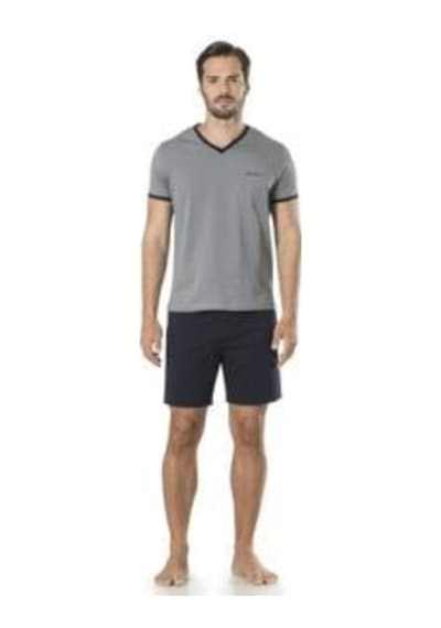 Pierre Cardin 5595 Gri Damatlık Ropteşambr 5 Li Pijama Set