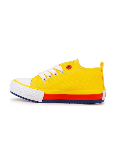 Kiko Kids Tinna Bağcıklı Erkek Bebek Keten Spor Ayakkabı Sarı