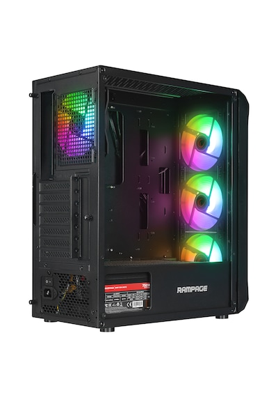 Rampage Compact 4x120mm Rgb Fan 750w Power Oyuncu Bilgisayar Kasası