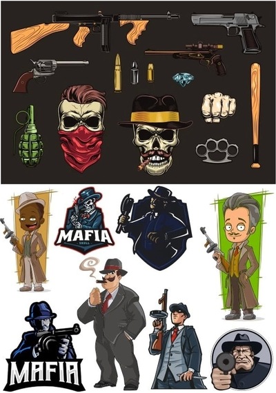 Mafya Sticker Set 5 15 Parça Telefon, Tablet, Defter, Laptop Sticker