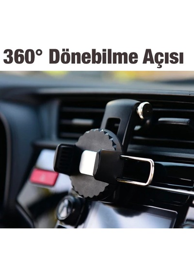 Ally 360 Dönebilen Araç Klima Havalandırma Bölmesi Kancalı Telefon Tutucu- 5775