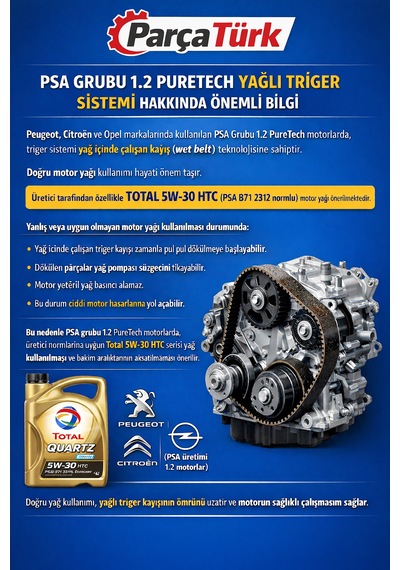 Opel 1.2 Prutech Yağlı Kayış Triger Seti