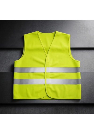 Terletmeyen Fosforlu Sarı İkaz Yeleği Çift Reflektörlü İş Güvenliği Yol Bakım Muayene İstasyonu