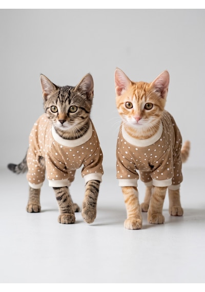 Latte Sprinkles Kedi Tulumu Pamuklu Penye Kedi Kıyafeti Küçük Irklar İçin Tüy Dökülmesini Azaltır