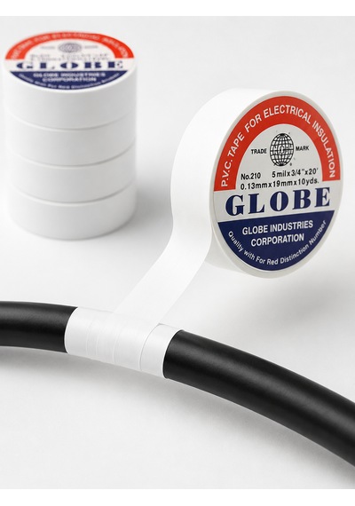 Globe 10 Lu Pvc Elektrik Bandı Beyaz İzolasyon Ve Dekoratif Sabitleme Bandı 10 Adet