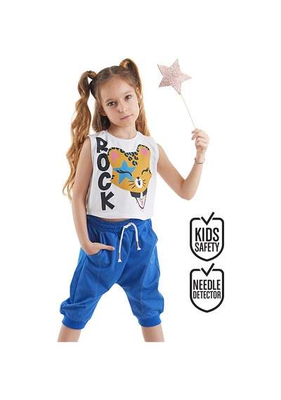 Rocker Leo Kız Çocuk T-Shirt Kapri Şort Takım