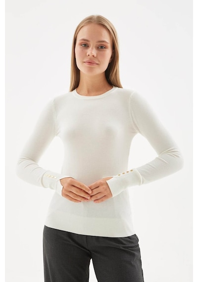 Fashion Friends Bisiklet Yaka Ekru Kadın Kazak 25k0023k1 Ekru