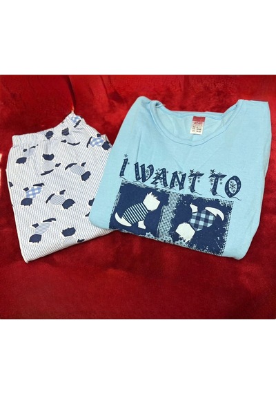Novavita Yenihayat Mavi Pijama Takımı