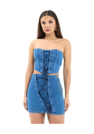 Defymoda 6923 Kot Takım-mavi Mavi