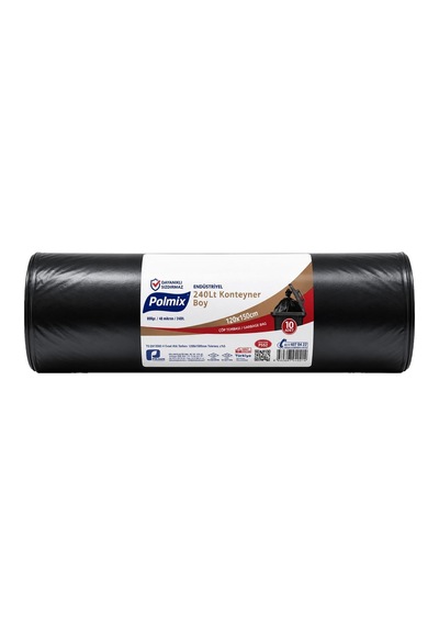 Polmix 800 Gr Konteyner Çöp Poşeti 120 150 Siyah 6'li Avantaj Paketi - 6 Adet Tarı