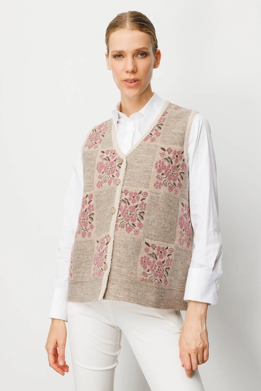 Desen Triko Kadın Pıtırcık Çiçekli Patchwork Keçe Yün Yelek Bej Y.g..kurusu Bej Y.g..kurusu Desen Triko Kadın Pıtırcık Çiçekli Patchwork Keçe Yün Yelek Bej Y.g..kurusu Bej Y.g..kurusu