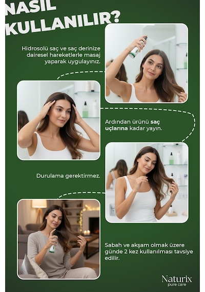 Naturix Doğal Dökülme Karşıtı ve Saç Uzamasını Biberiye Suyu 100 ML